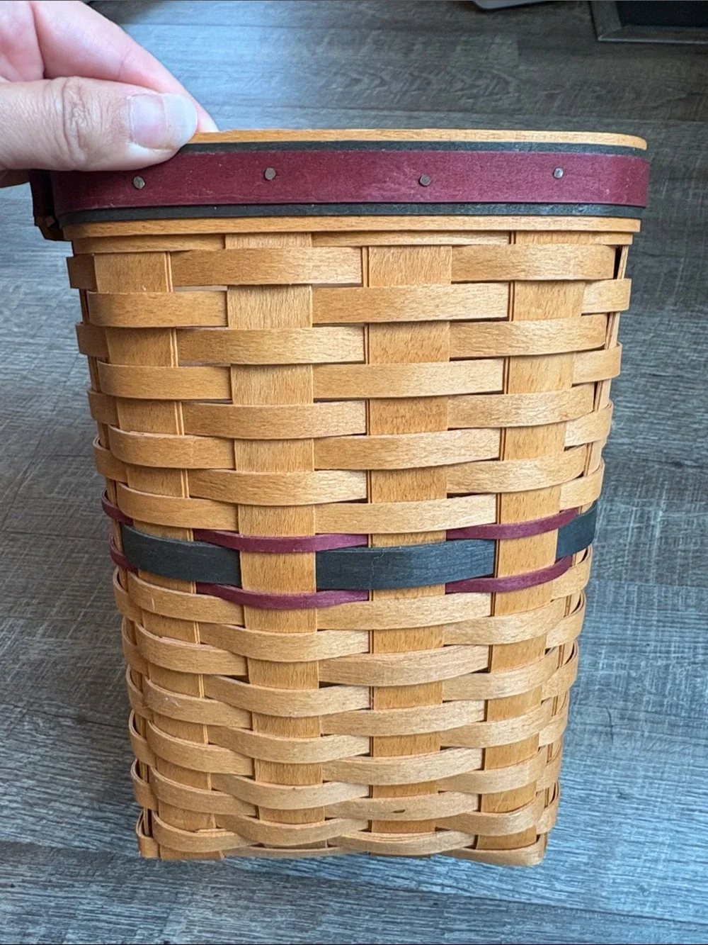 Longaberger Basket 10”H Waste Basket Holiday w/ Protector